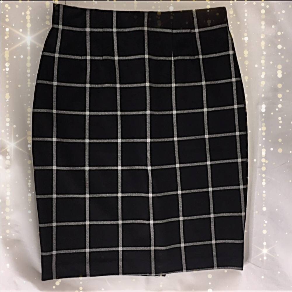 Amanda + Chelsea Ponte Knit Plaid Pencil Skirt 6